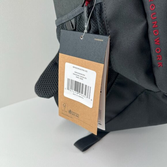 The North Face Groundwork Backpack CTEPP Logo 29L Laptop Sleeve Padded Grey Red - Picture 11 of 14